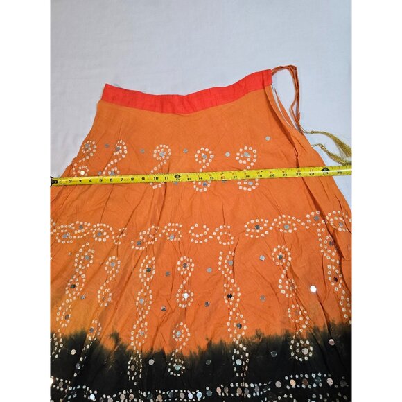 Raj Handmade Boho Cotton Skirt  Drawstring Waist With Tassel One Size‎ - Picture 7 of 12